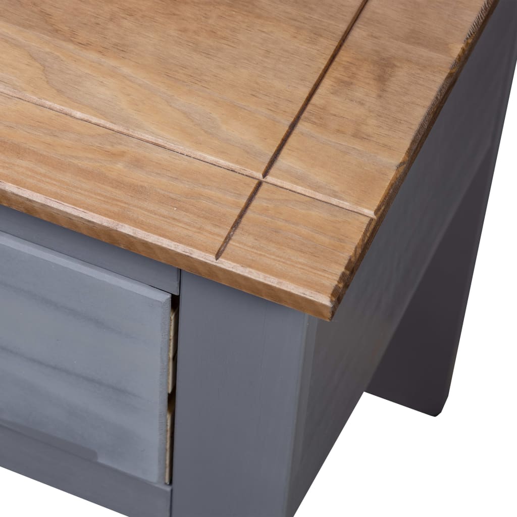 Table de chevet Gris 46x40x57 cm Pin Gamme Panama