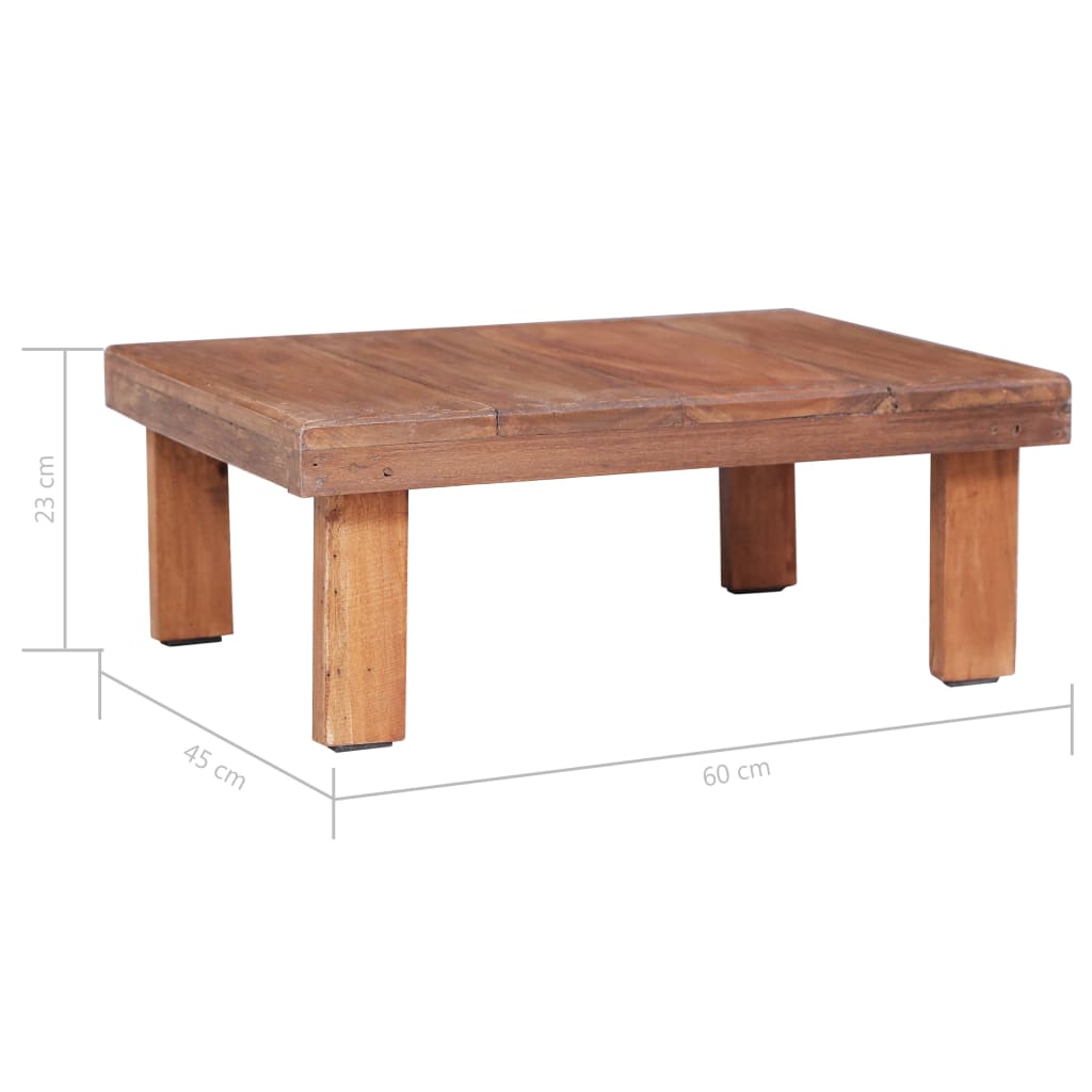 Table basse 60x45x23 cm bois d'acajou massif