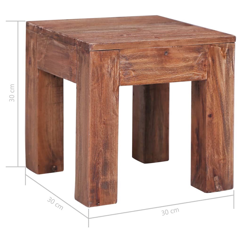 Table basse 30x30x30 cm bois d'acajou massif