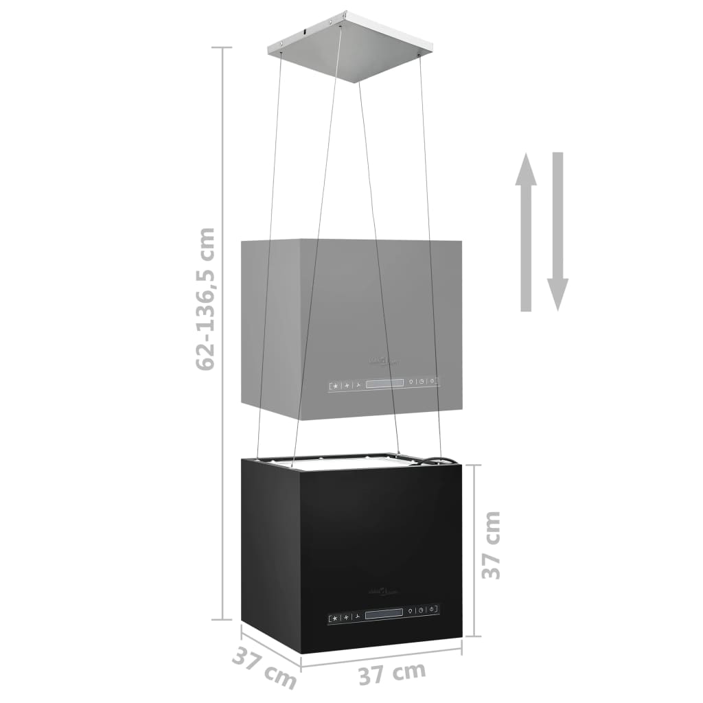 Hotte suspendue à LCD tactile 37 cm Acier enduit de poudre