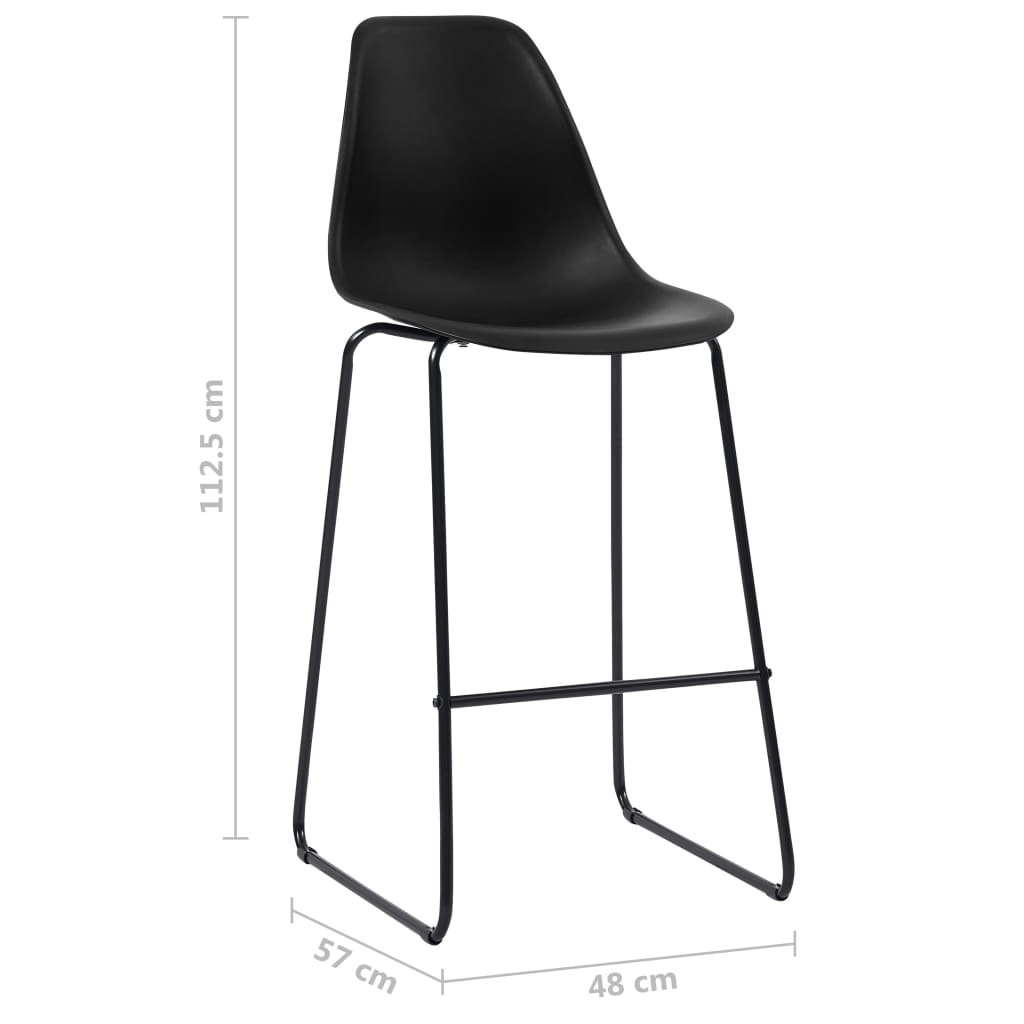 Chaises de bar lot de 2 noir plastique