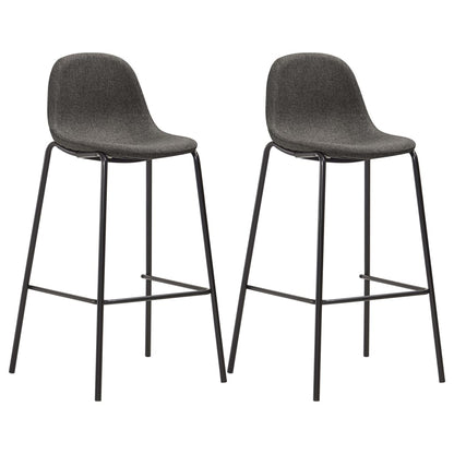 Chaises de bar lot de 2 gris foncé tissu