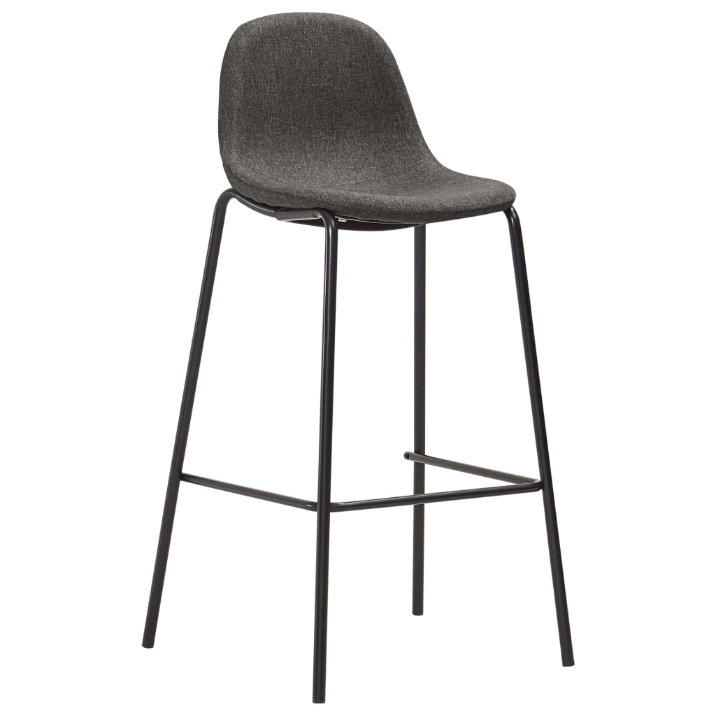 Chaises de bar lot de 2 gris foncé tissu