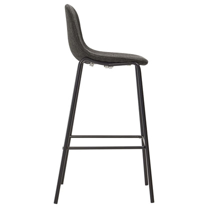 Chaises de bar lot de 4 gris foncé tissu