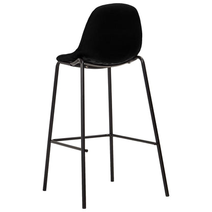 Chaises de bar lot de 4 noir tissu