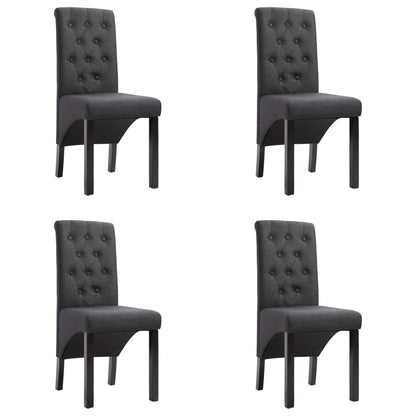 Chaises à manger lot de 4 gris foncé tissu