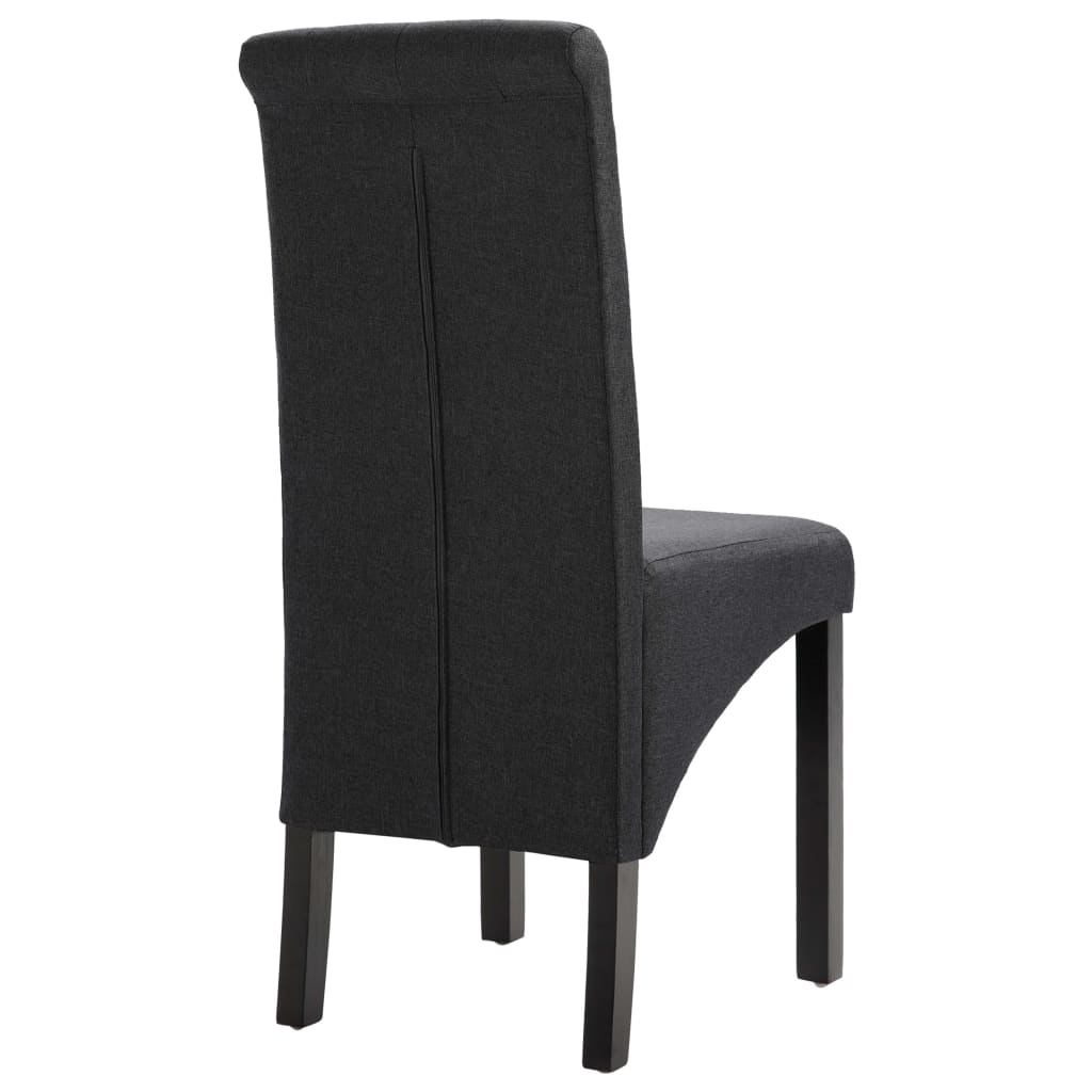 Chaises à manger lot de 6 gris foncé tissu