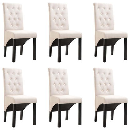 Chaises à manger lot de 6 crème tissu