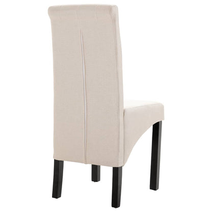 Chaises à manger lot de 6 crème tissu