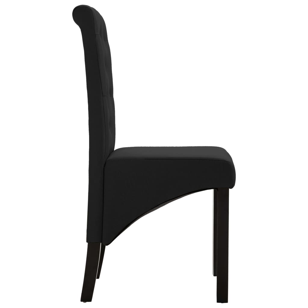 Chaises à manger lot de 4 noir tissu