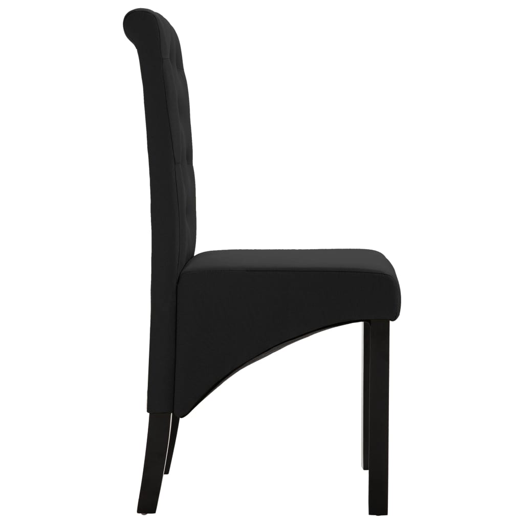 Chaises à manger lot de 6 noir tissu