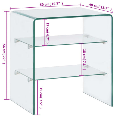 Table basse 50x40x56 cm Verre trempé