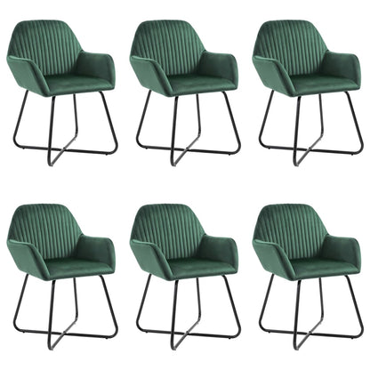 Chaises à manger lot de 6 vert velours