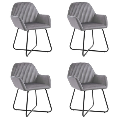 Chaises à manger lot de 4 gris velours