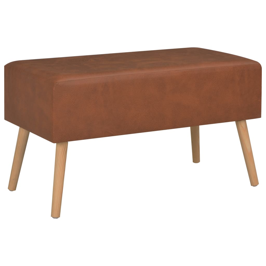 Banc avec tiroirs 80 cm Marron Similicuir