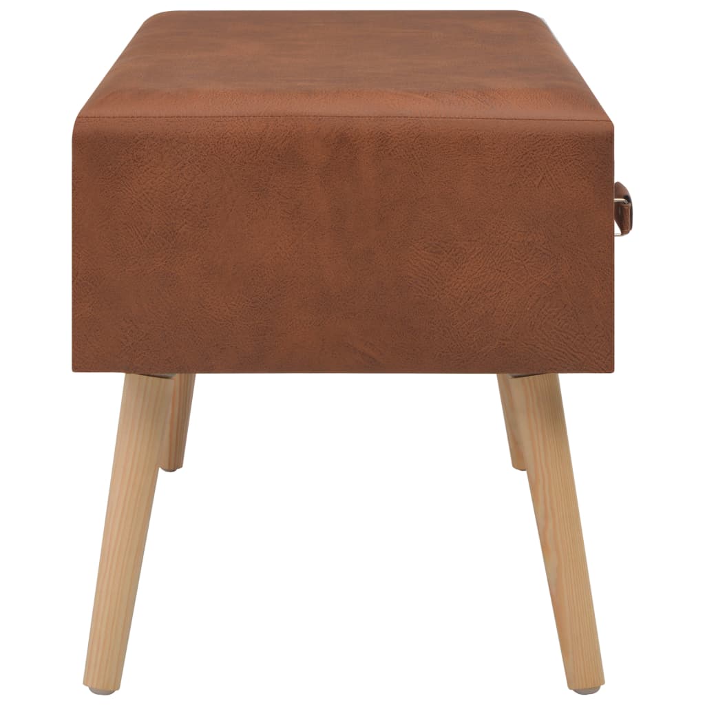 Banc avec tiroirs 80 cm Marron Similicuir