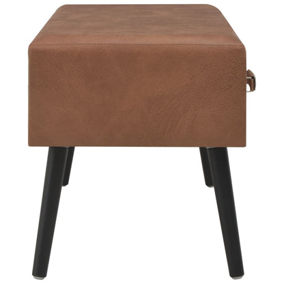 Banc avec tiroirs 80 cm Marron foncé Similicuir