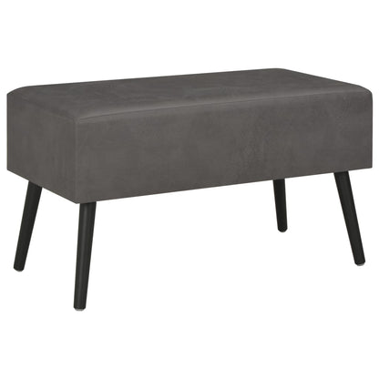 Banc avec tiroirs 80 cm Gris Similicuir