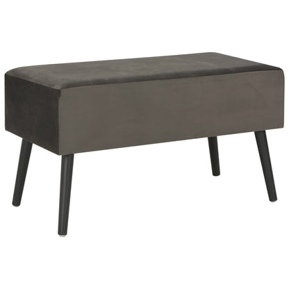 Banc avec tiroirs 80 cm Gris Velours