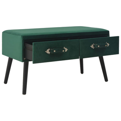 Banc avec tiroirs 80 cm Vert Velours