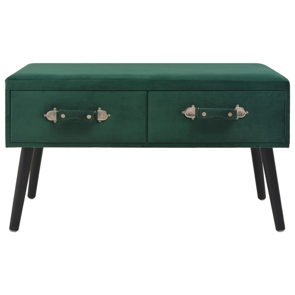 Banc avec tiroirs 80 cm Vert Velours