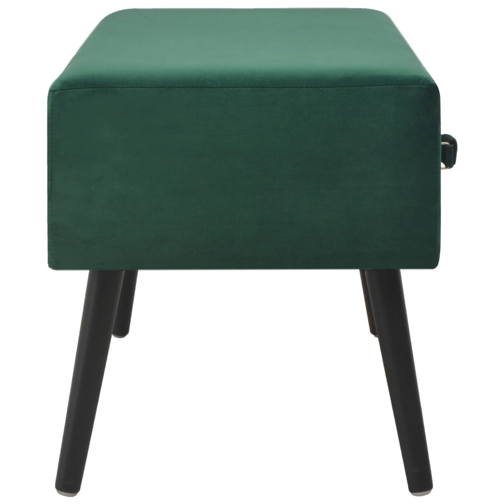 Banc avec tiroirs 80 cm Vert Velours