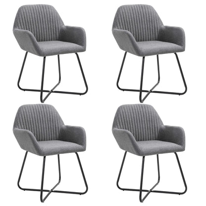 Chaises à manger lot de 4 gris foncé tissu