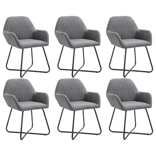 Chaises à manger lot de 6 gris foncé tissu