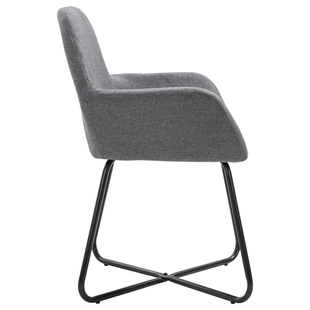 Chaises à manger lot de 6 gris foncé tissu