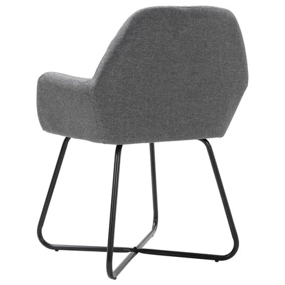 Chaises à manger lot de 6 gris foncé tissu