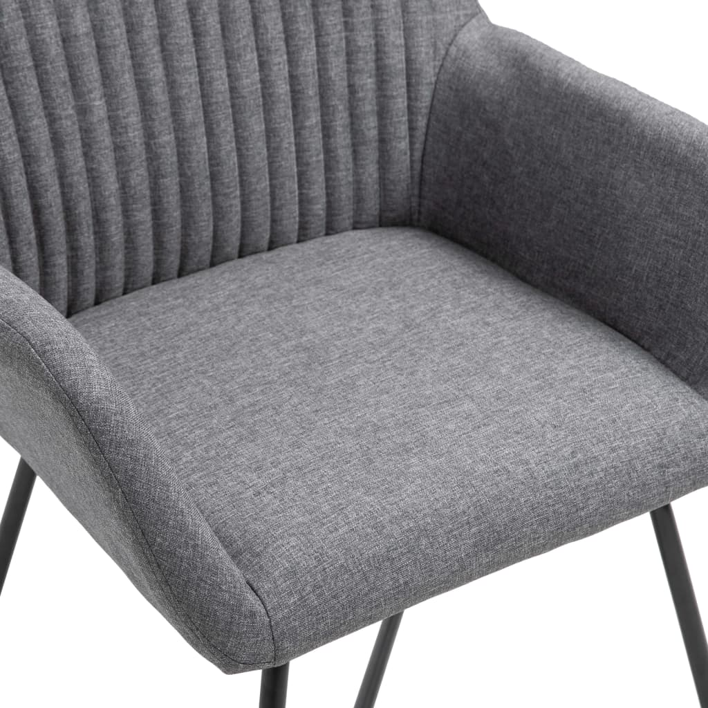 Chaises à manger lot de 6 gris foncé tissu