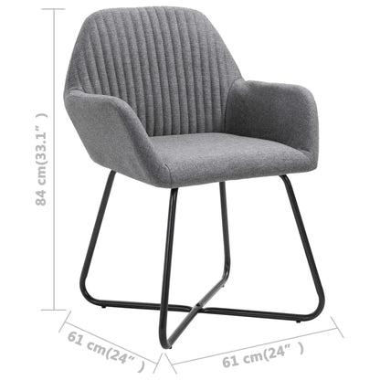 Chaises à manger lot de 6 gris foncé tissu