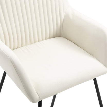 Chaises à manger lot de 6 crème tissu