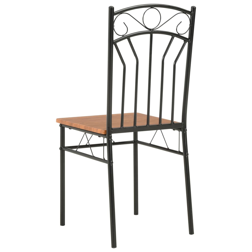 Chaises à manger lot de 6 marron MDF