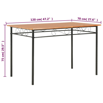 Table à manger Marron 120x70x75 cm MDF