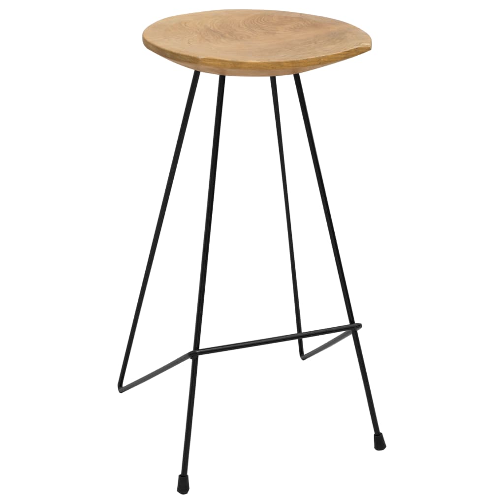 Tabourets de bar lot de 2 bois de teck massif