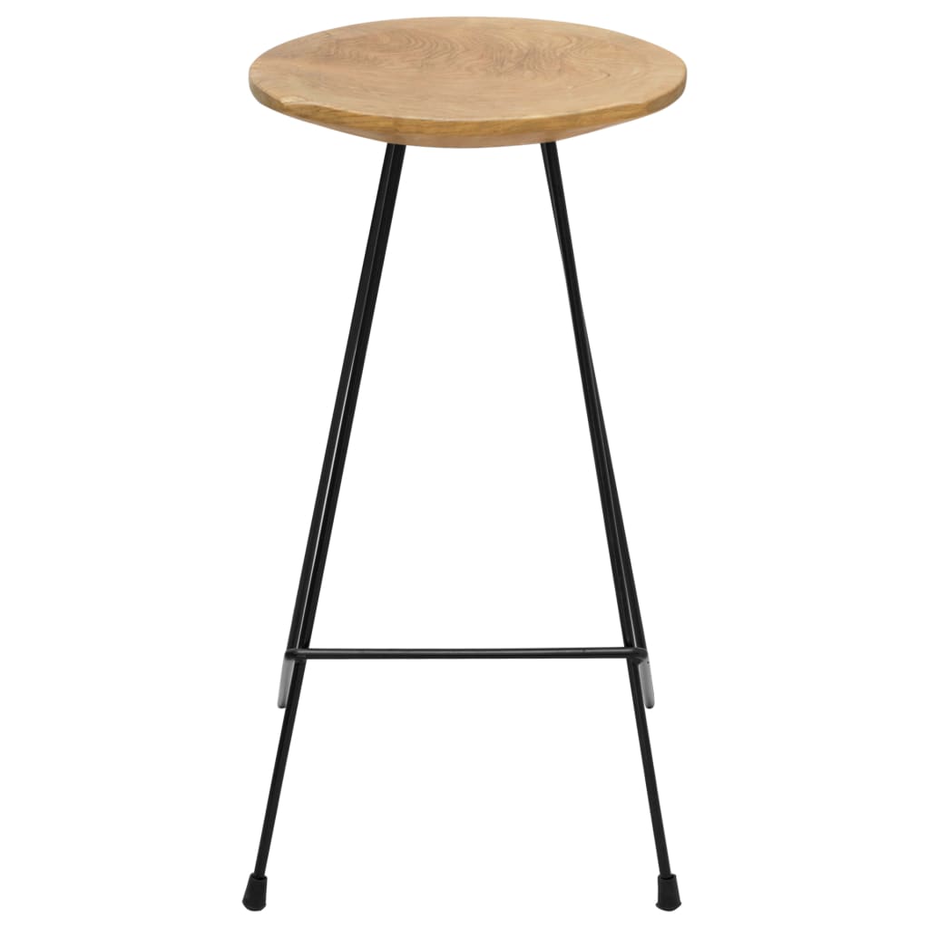 Tabourets de bar lot de 2 bois de teck massif