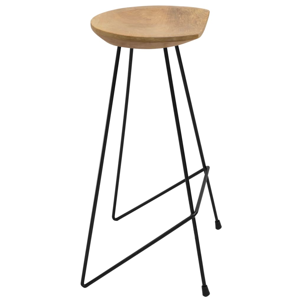 Tabourets de bar lot de 2 bois de teck massif