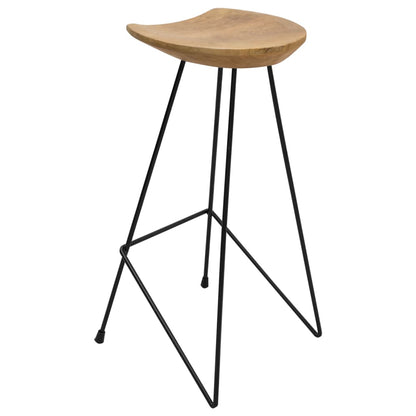 Tabourets de bar lot de 2 bois de teck massif