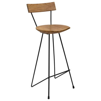 Tabourets de bar lot de 2 bois de teck massif