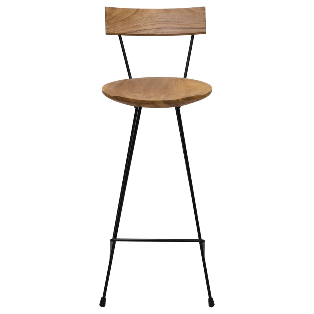 Tabourets de bar lot de 2 bois de teck massif