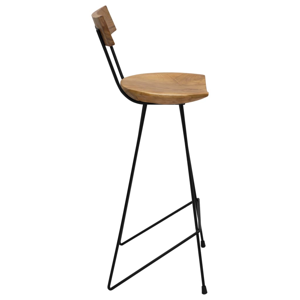 Tabourets de bar lot de 2 bois de teck massif