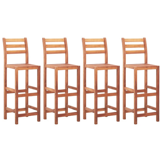 Chaises de bar lot de 4 bois d'acacia solide