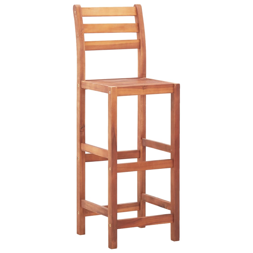 Chaises de bar lot de 4 bois d'acacia solide