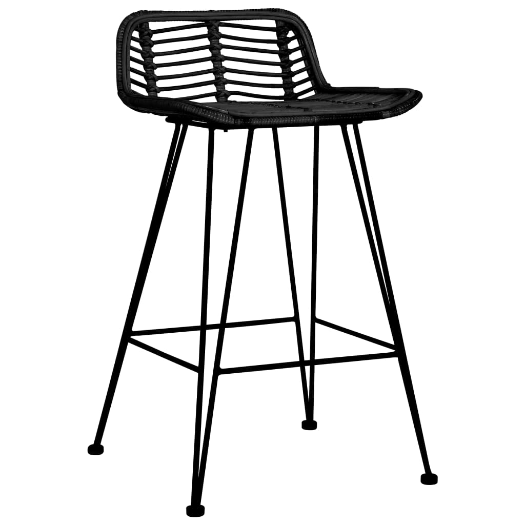 Chaises de bar lot de 2 noir Rotin