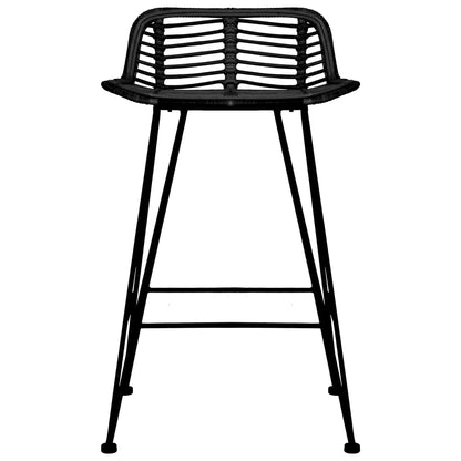 Chaises de bar lot de 2 noir Rotin