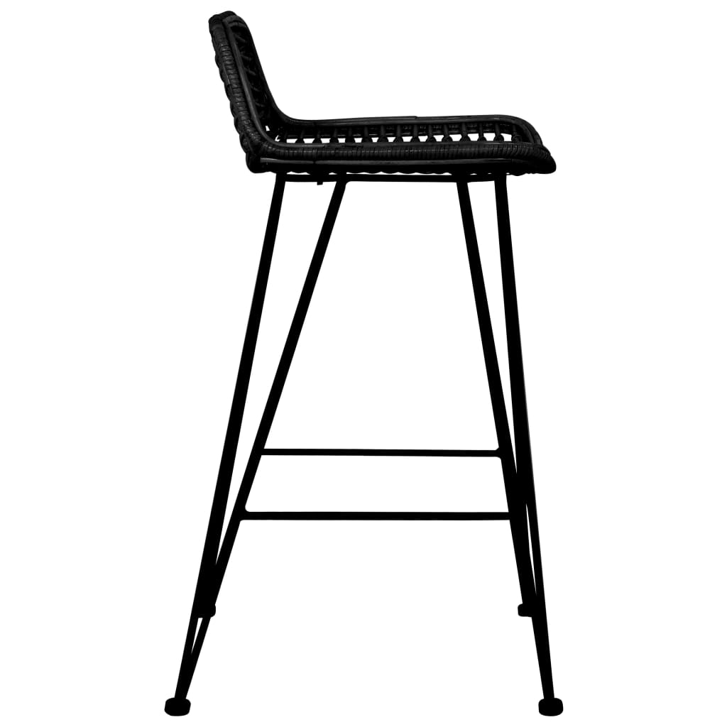 Chaises de bar lot de 2 noir Rotin