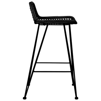 Chaises de bar lot de 2 noir Rotin