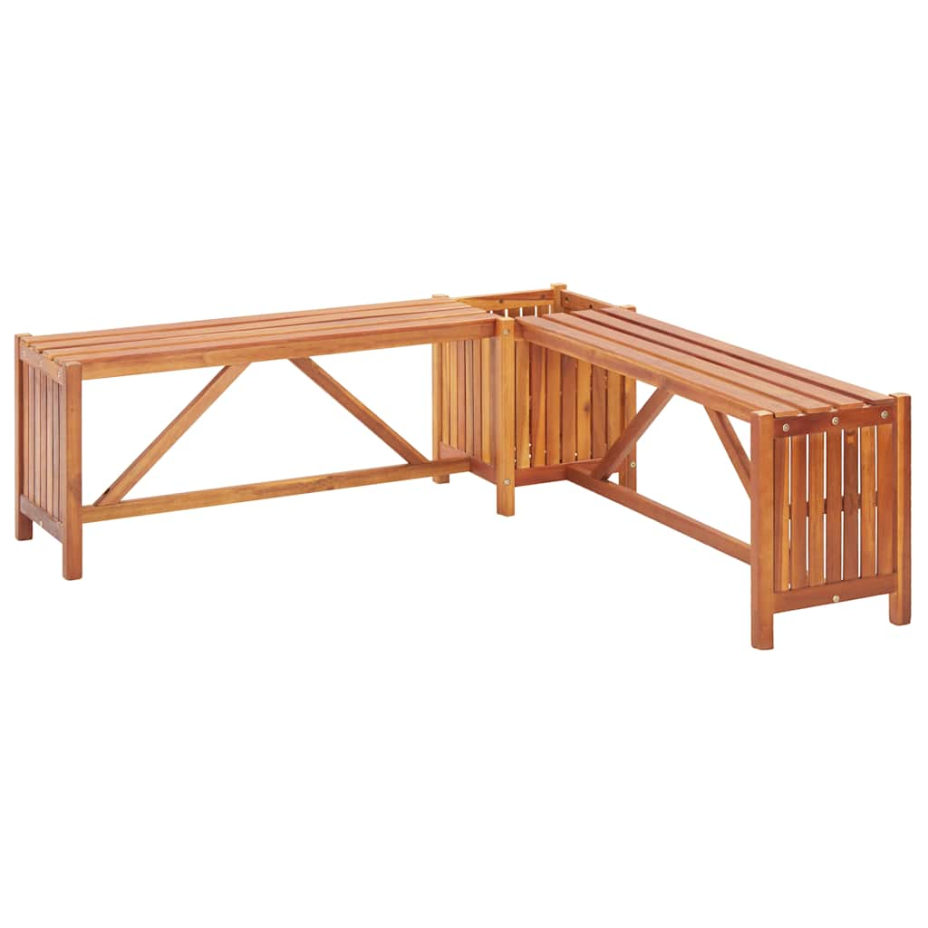 Banc de jardin et jardinière 117x117x40 cm Bois solide d'acacia