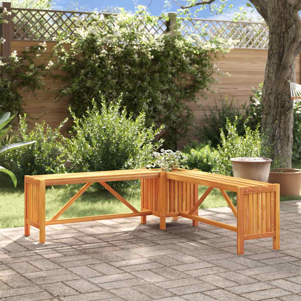 Banc de jardin et jardinière 117x117x40 cm Bois solide d'acacia